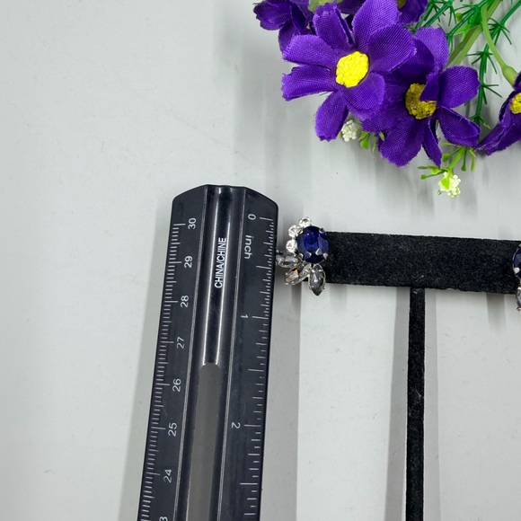 Genuine Navy Crystal Vintage Y2K Stud Earrings - Picture 8 of 8